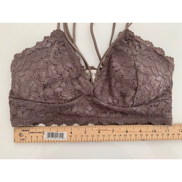 By Together Strappy Lace Bralette Size Small Taupe w/ Removable Pads - Picture 8 of 9